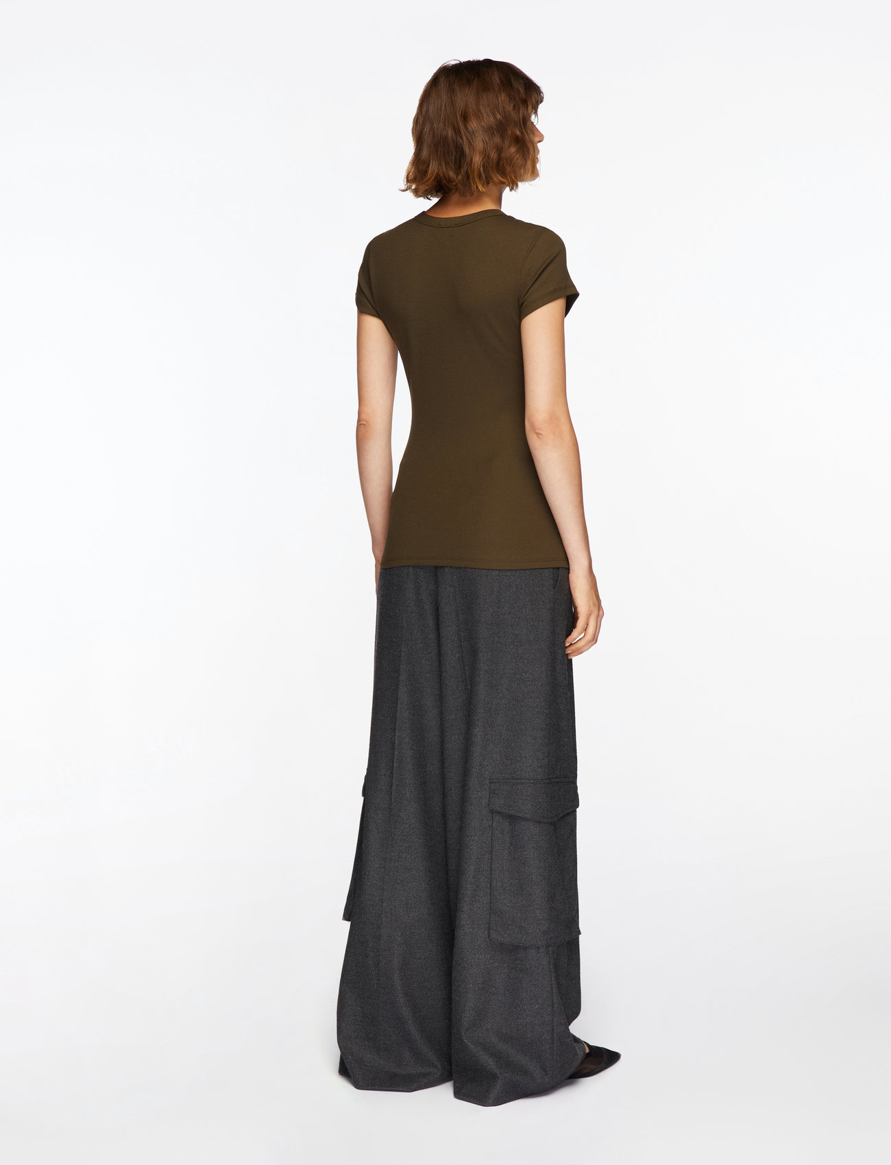 Filippa K - Fine Rib Tee - t-shirts - dark khaki green - 4