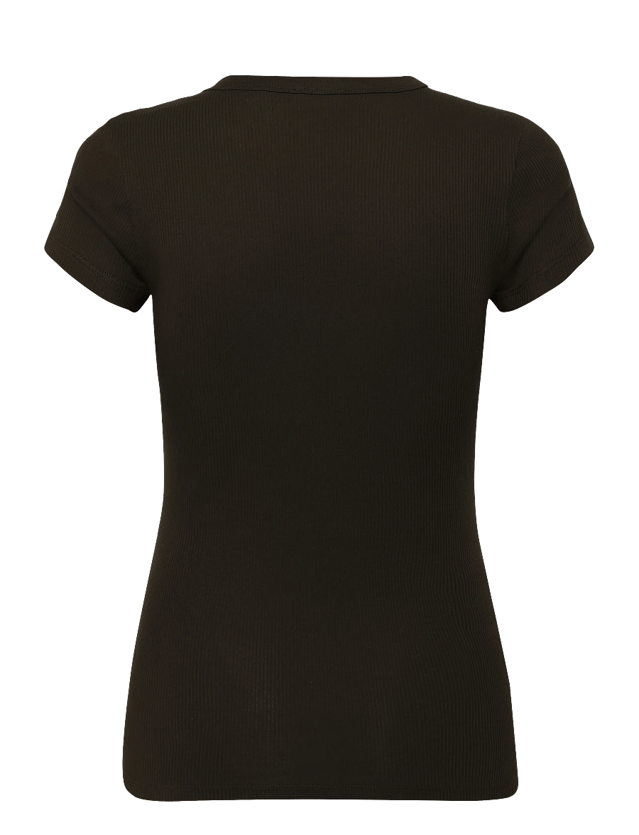 Filippa K - Fine Rib Tee - t-shirts & tops - dark moss green - 2