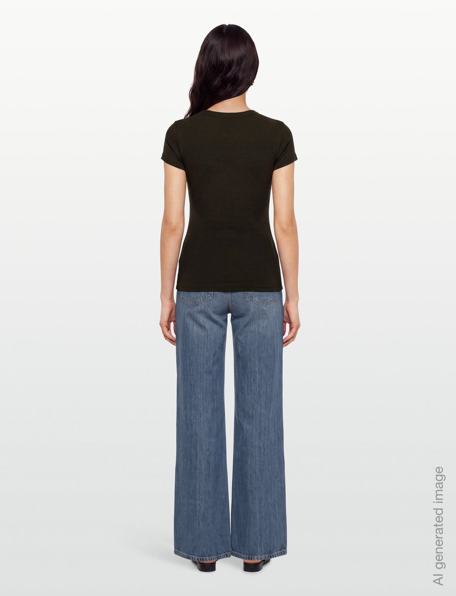 Filippa K - Fine Rib Tee - t-shirts & tops - dark moss green - 4