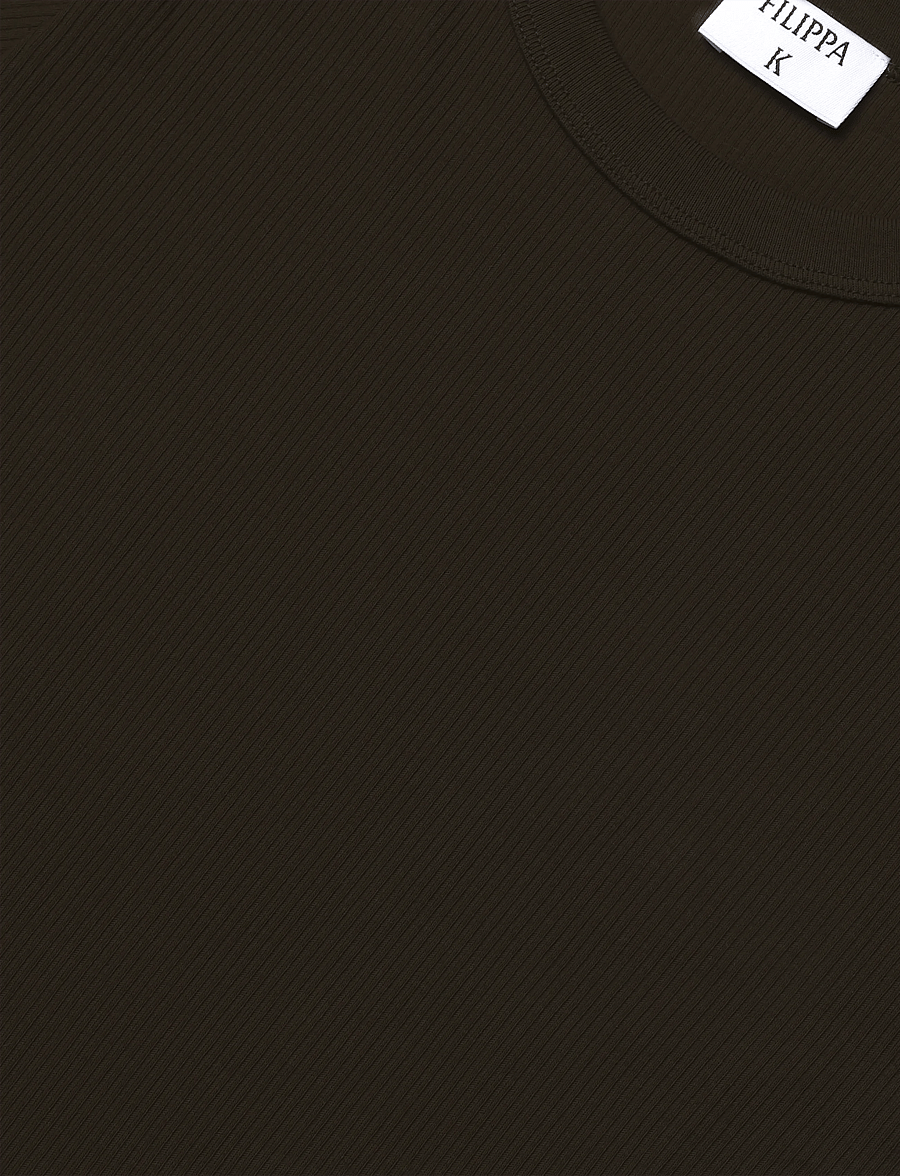Filippa K - Fine Rib Tee - t-shirts & tops - dark moss green - 5