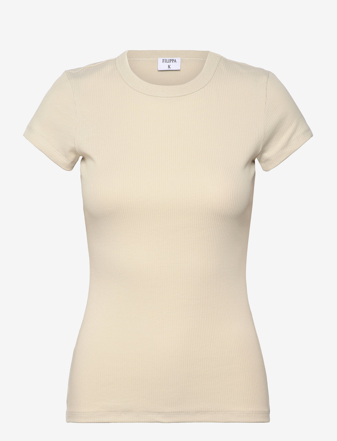 Filippa K - Fine Rib Tee - t-shirts - dusty beig - 0