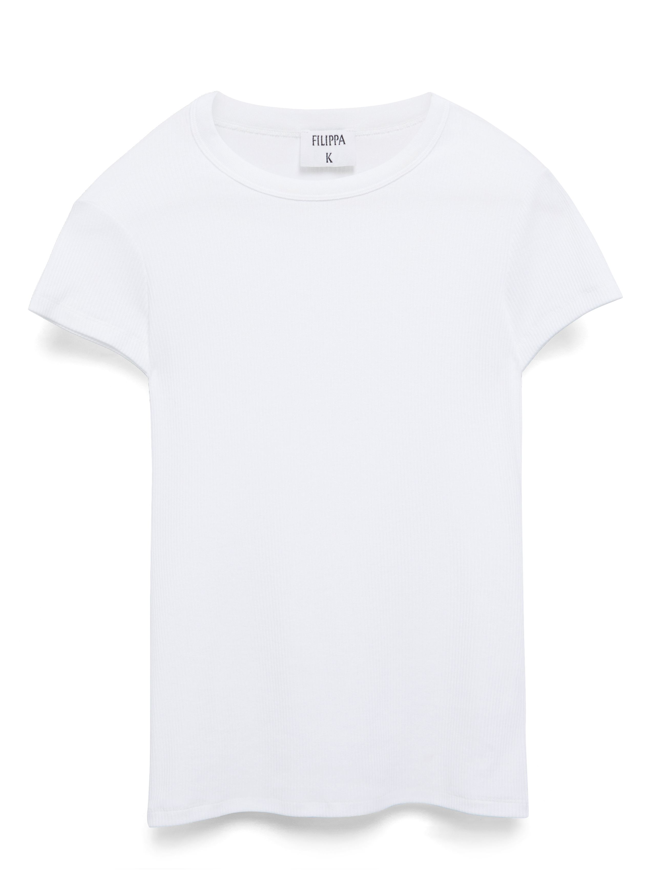 Filippa K Fine Rib Tee - Basics - WHITE / white