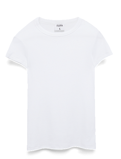 Filippa K Fine Rib Tee - Clothing - WHITE / white