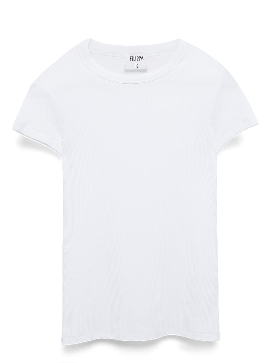 Filippa K - Fine Rib Tee - t-shirts - white - 1