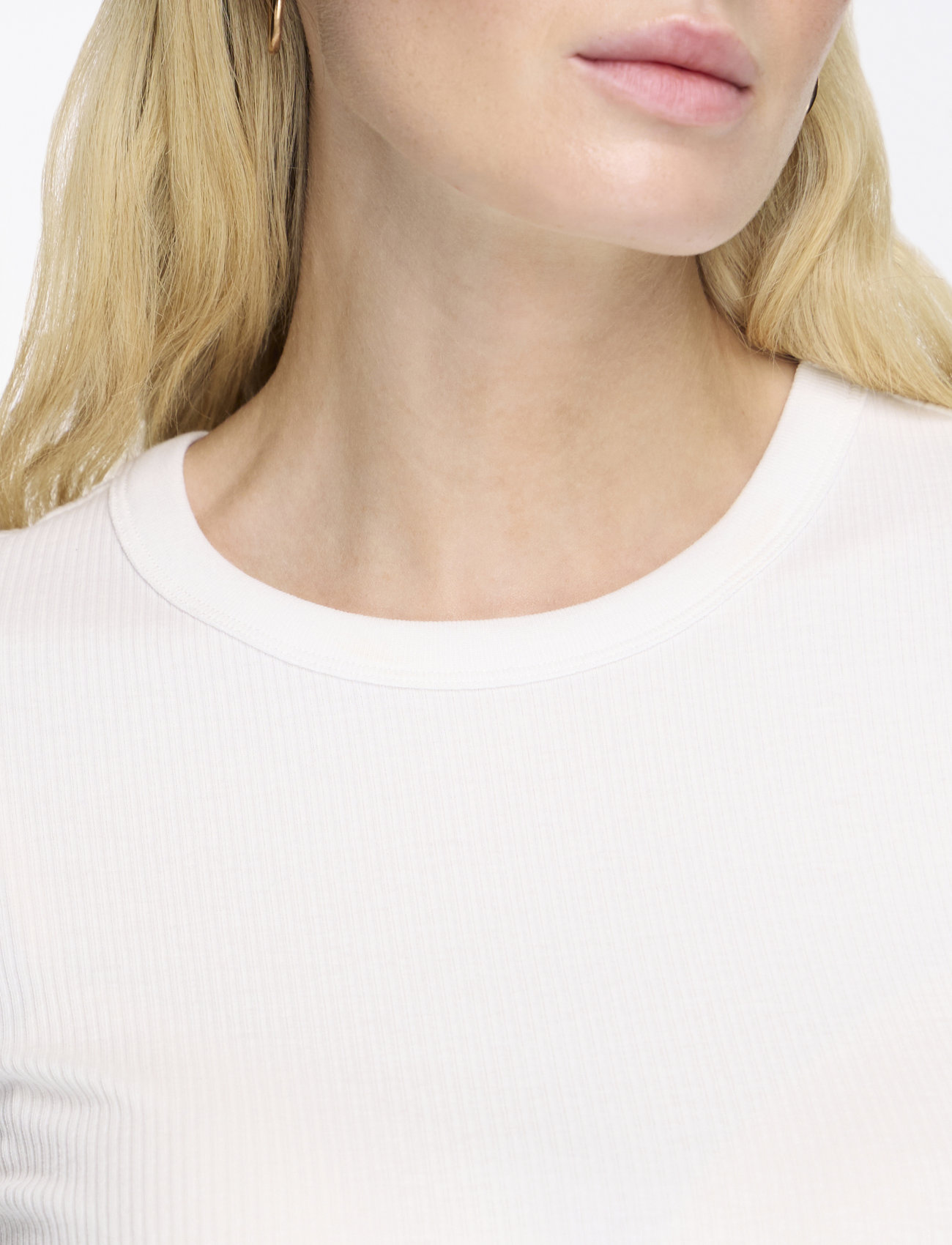 Filippa K - Fine Rib Tee - t-shirts & tops - white - 5