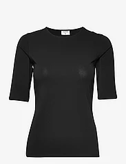 Filippa K - Cotton Stretch Elbow Sleeve - t-shirts - black - 0