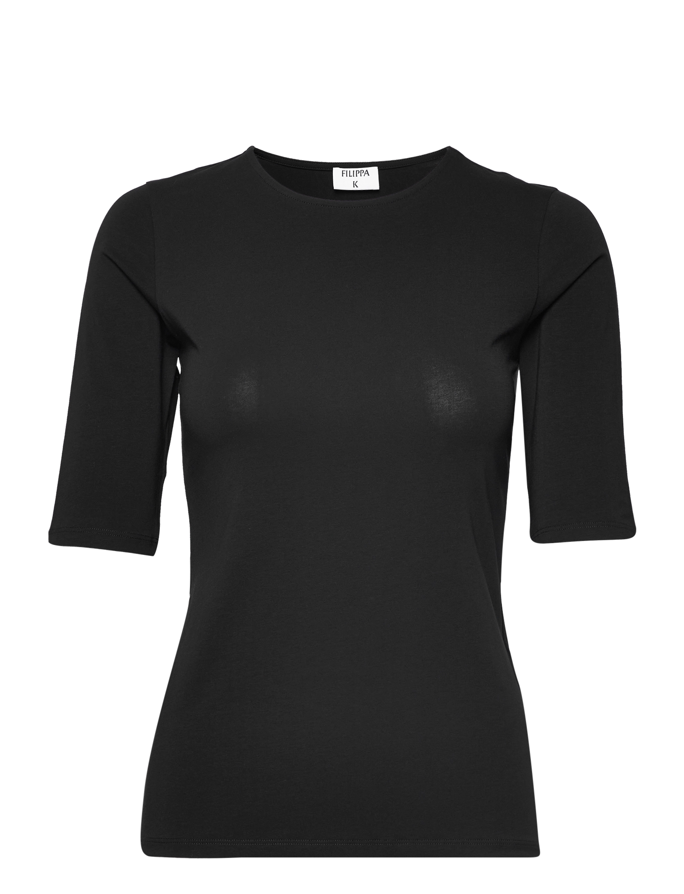 Filippa K Cotton Stretch Elbow Sleeve - T-paidat & topit - BLACK / black