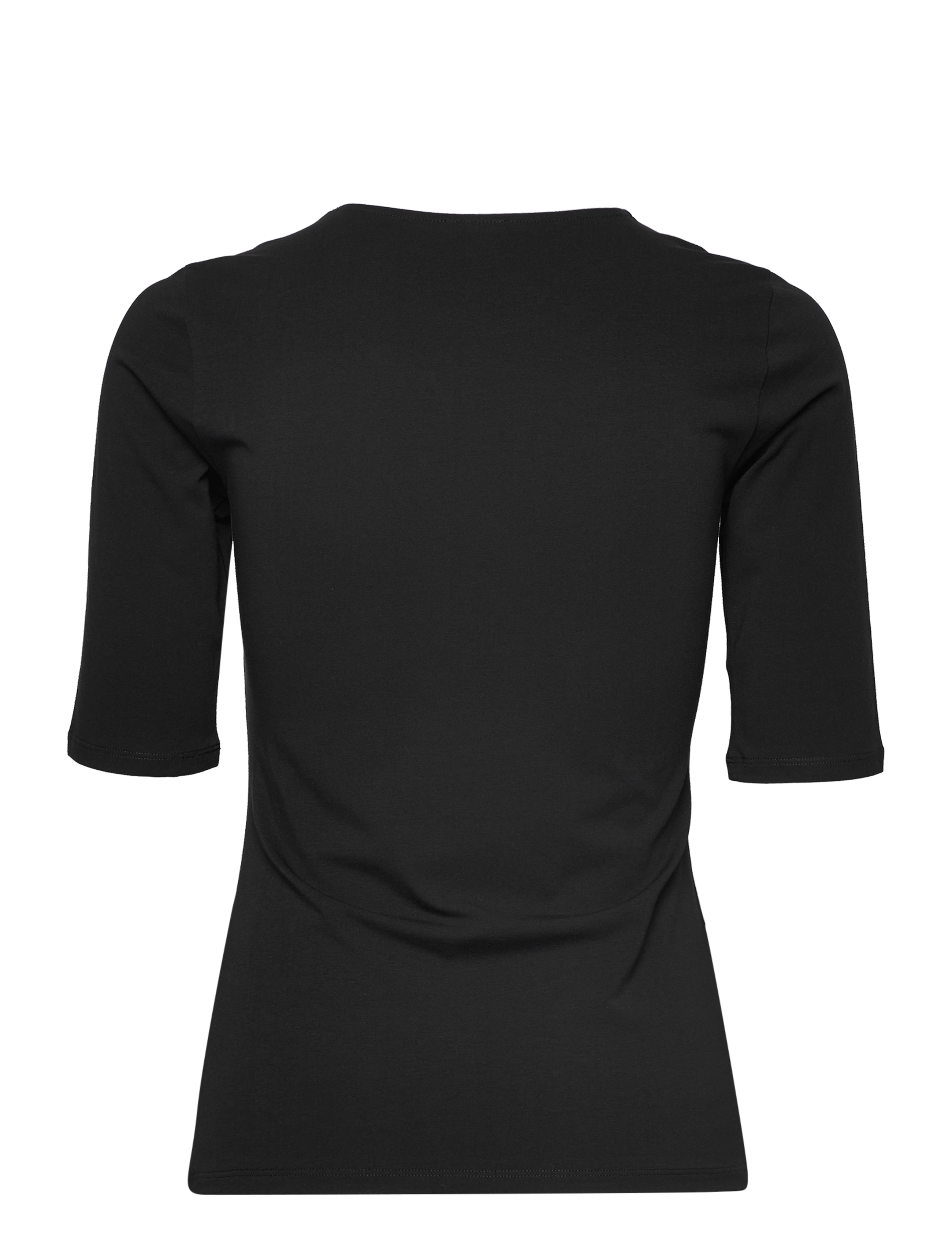 Filippa K - Cotton Stretch Elbow Sleeve - t-shirts - black - 1