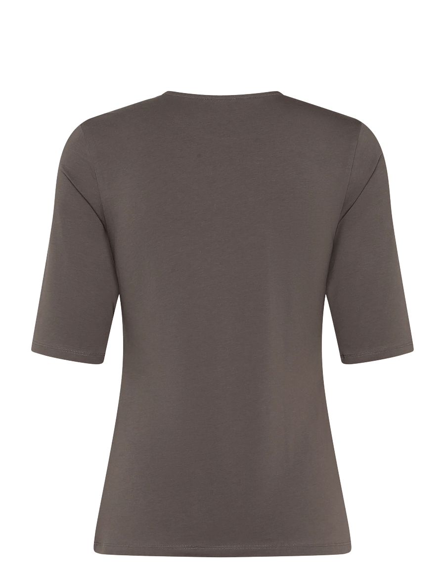 Filippa K - Cotton Stretch Elbow Sleeve - t-shirts - driftwood - 2