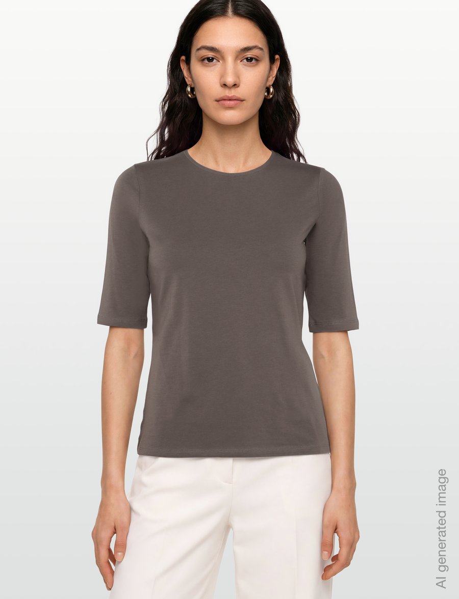 Filippa K - Cotton Stretch Elbow Sleeve - t-shirts - driftwood - 3