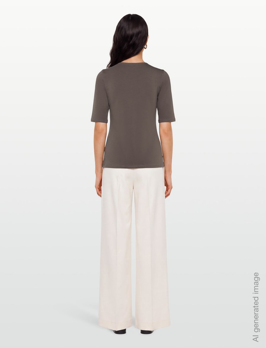 Filippa K - Cotton Stretch Elbow Sleeve - t-shirts - driftwood - 4
