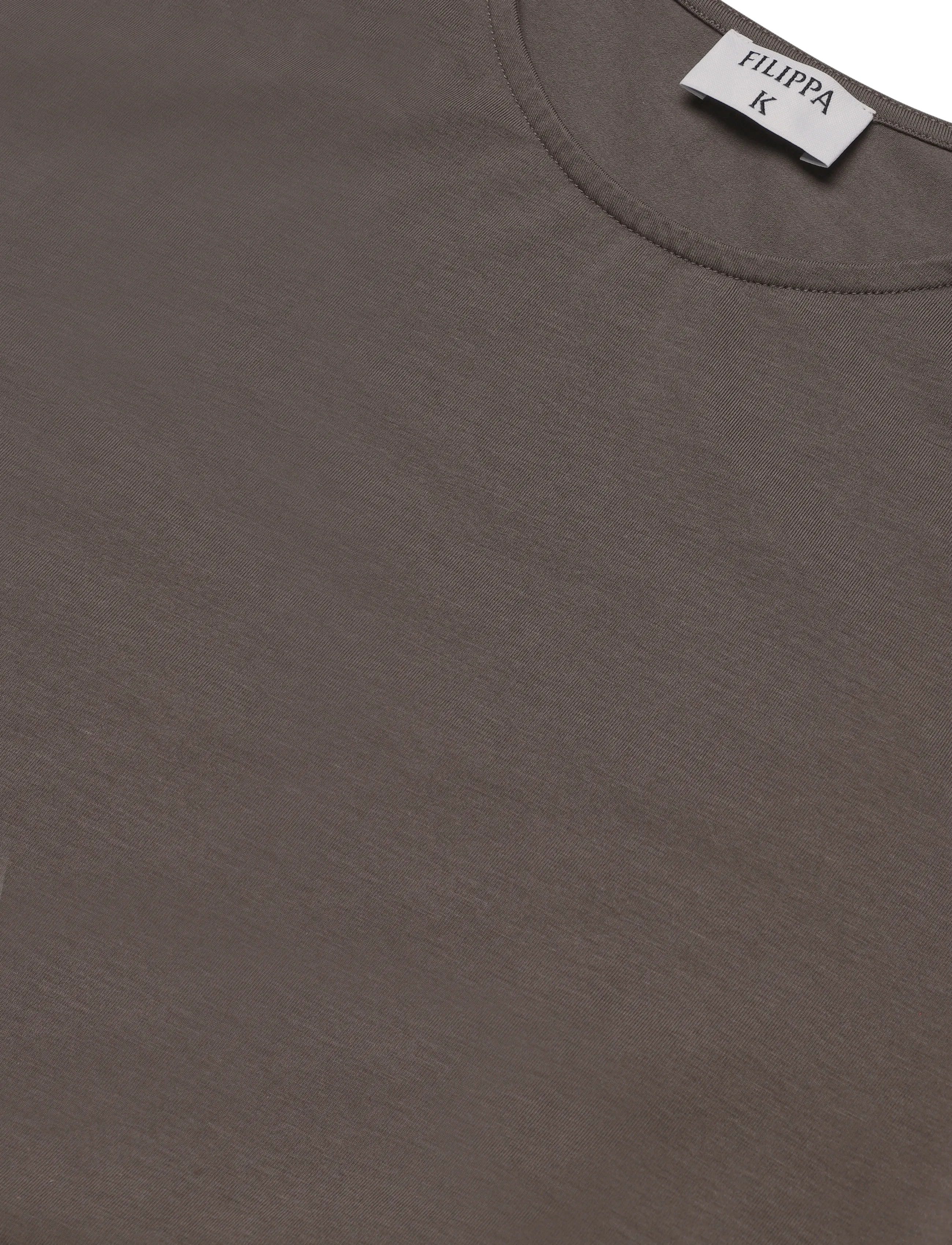 Filippa K - Cotton Stretch Elbow Sleeve - t-shirts - driftwood - 2