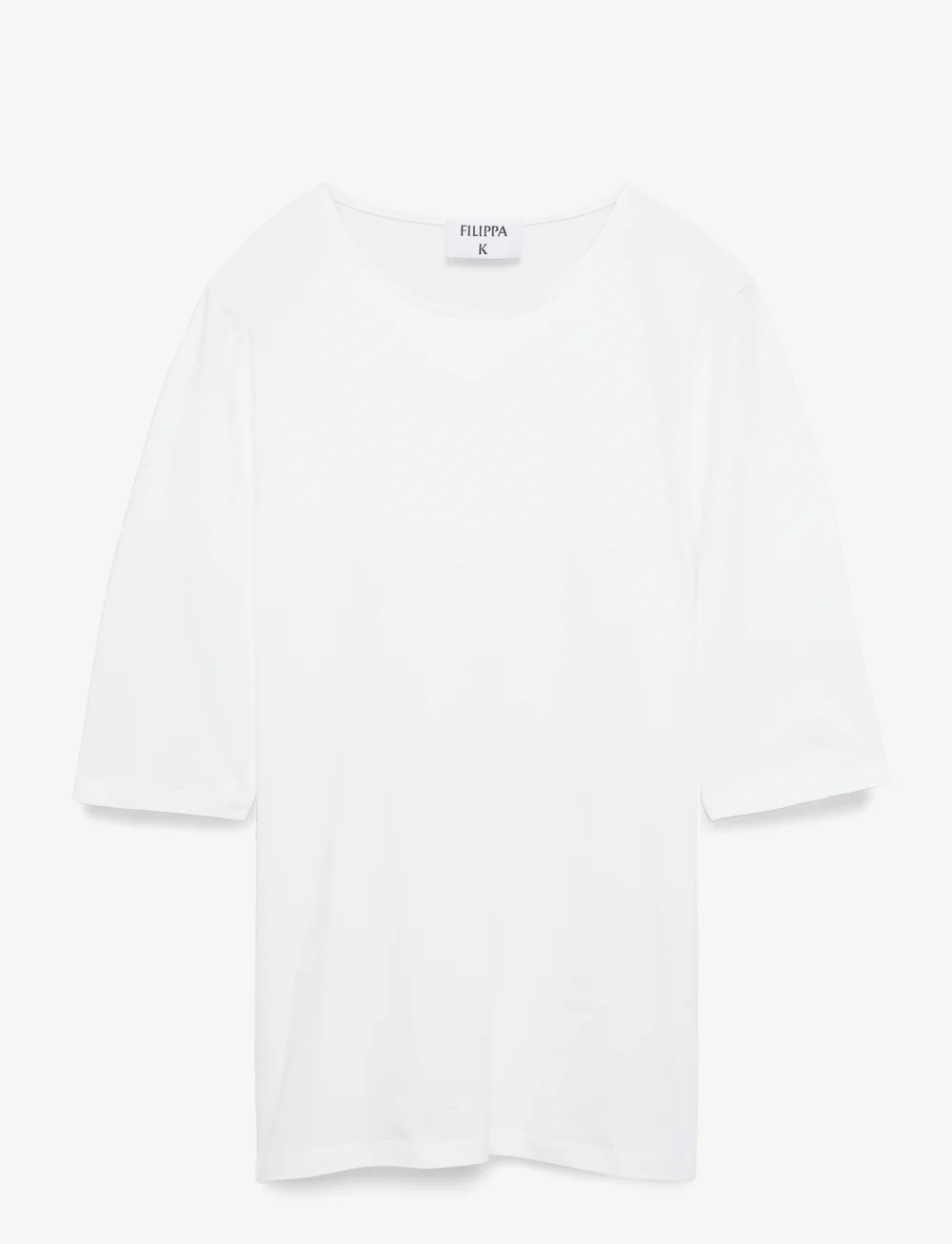 Filippa K - Cotton Stretch Elbow Sleeve - marškinėliai - white - 1