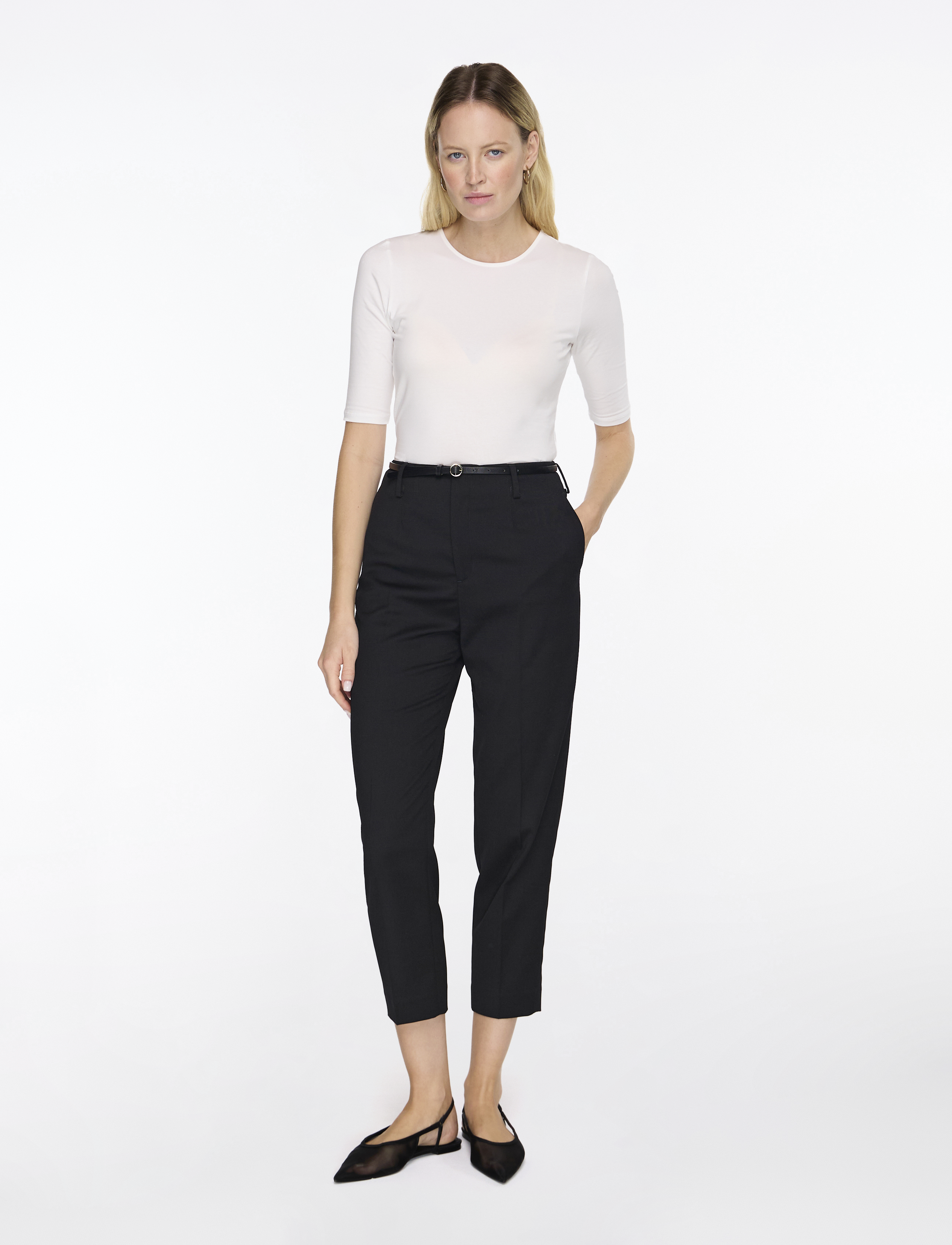 Filippa K - Cotton Stretch Elbow Sleeve - t-shirts - white - 2