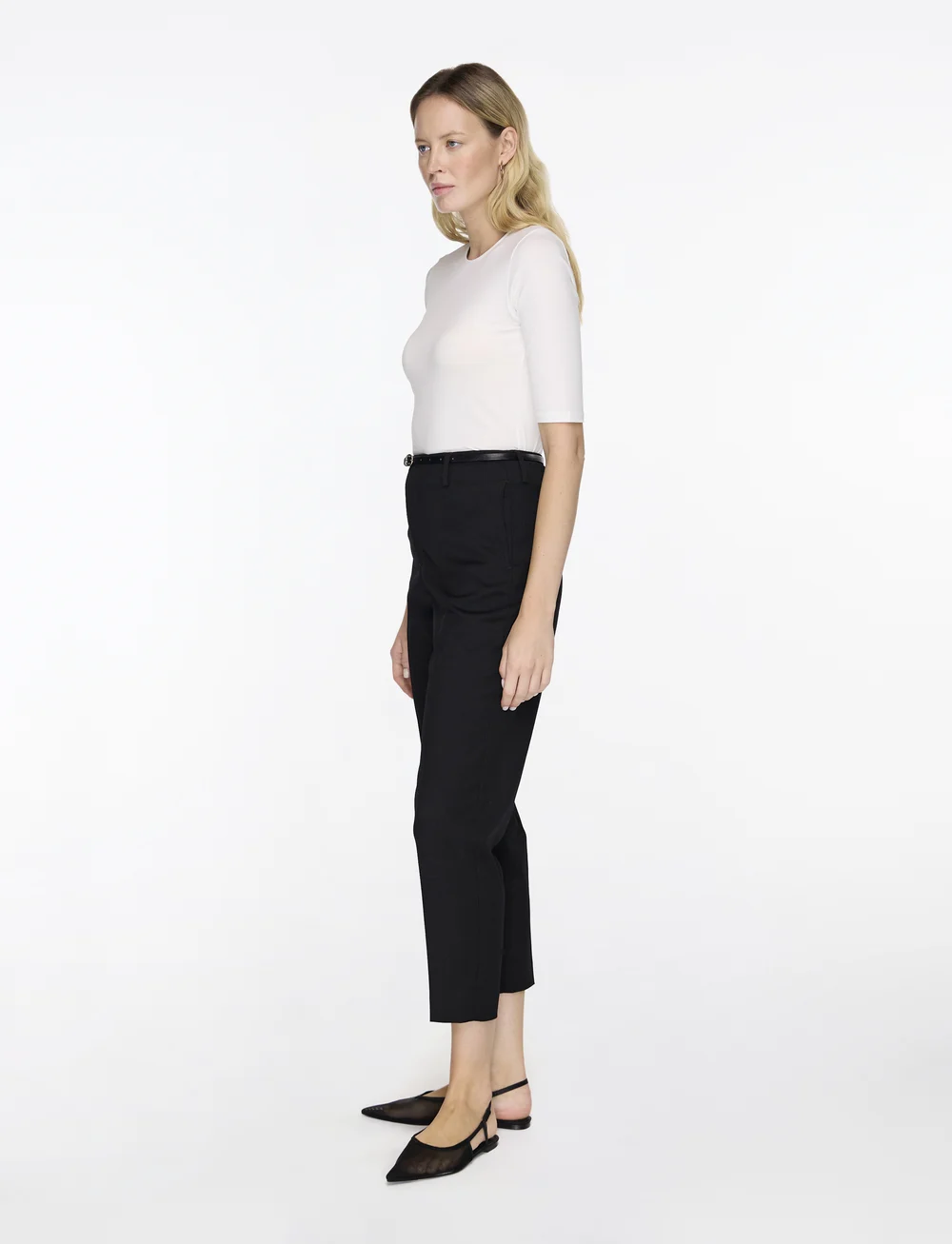 Filippa K - Cotton Stretch Elbow Sleeve - marškinėliai - white - 3
