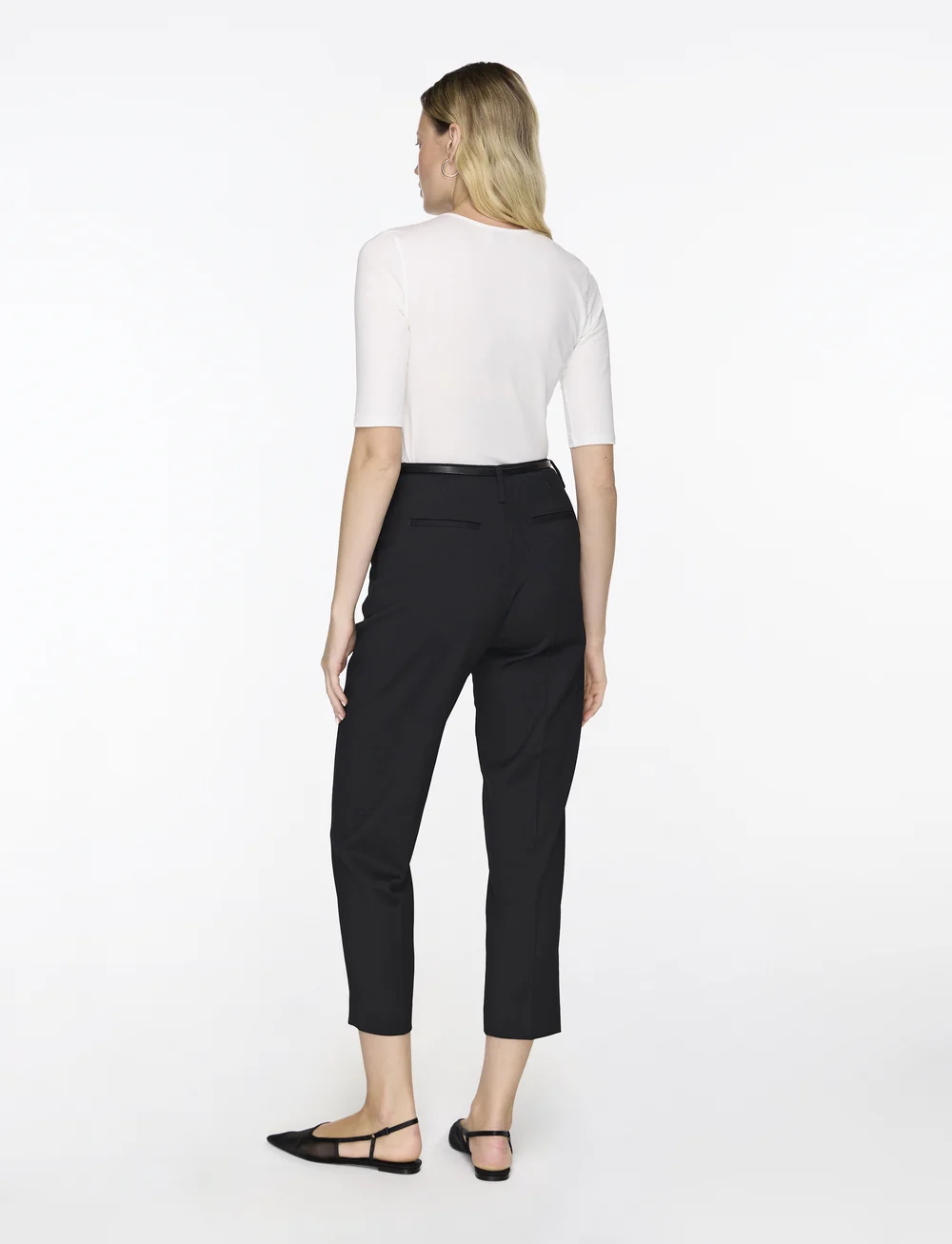 Filippa K - Cotton Stretch Elbow Sleeve - marškinėliai - white - 4