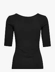 Filippa K - Cotton Stretch Scoop Neck Top - t-shirts - black - 1