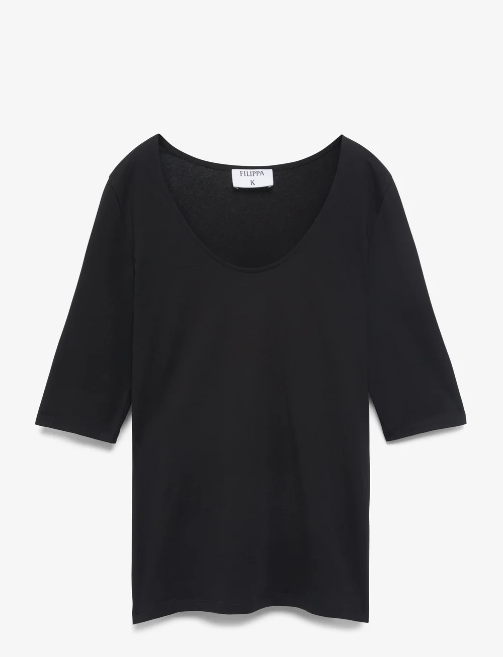 Filippa K - Cotton Stretch Scoop Neck Top - t-särgid - black - 1