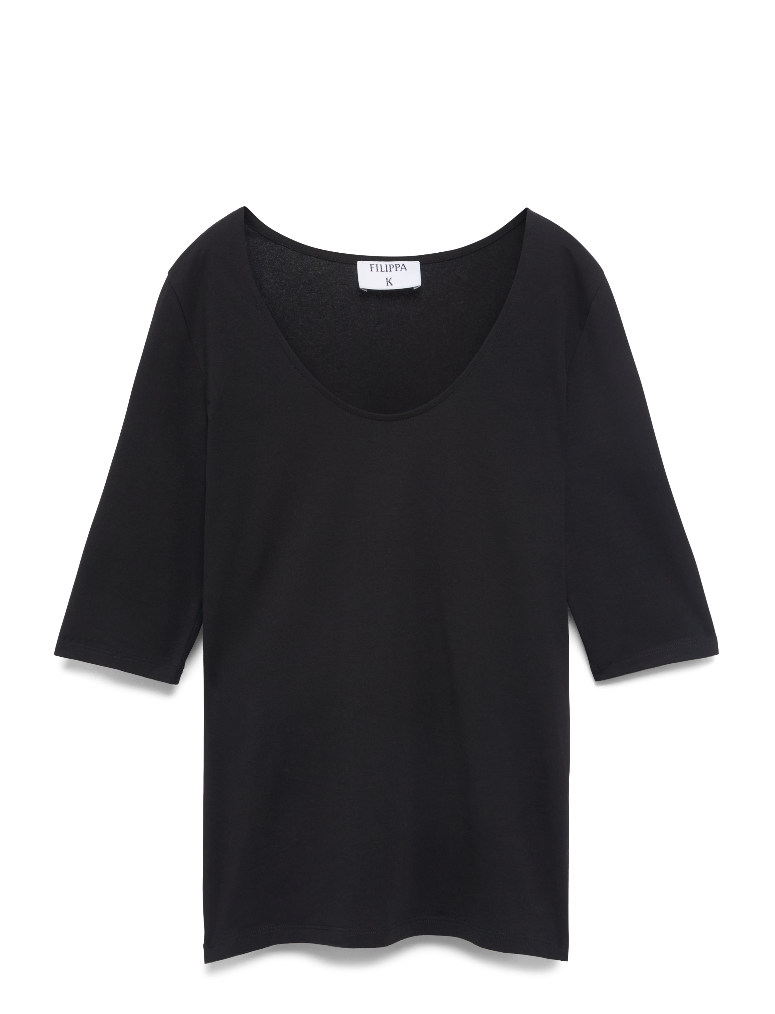 Filippa K Cotton Stretch Scoop Neck Top - Basics - BLACK / black