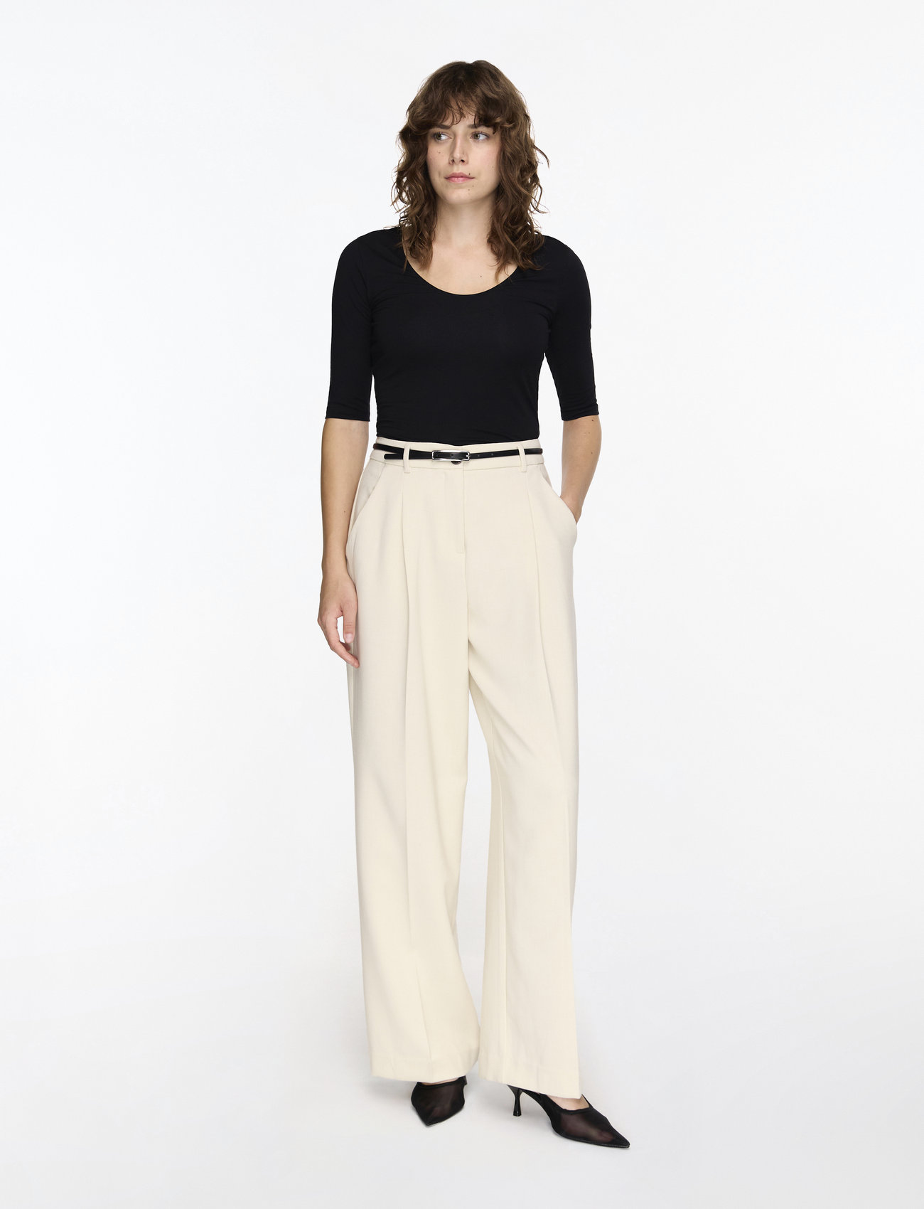 Filippa K - Cotton Stretch Scoop Neck Top - t-shirts - black - 2