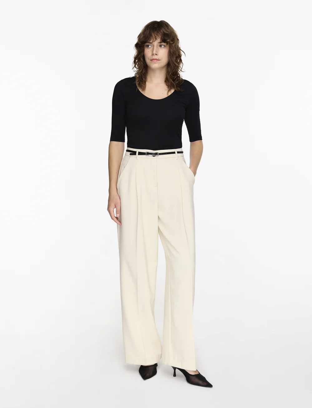 Filippa K - Cotton Stretch Scoop Neck Top - t-särgid - black - 2