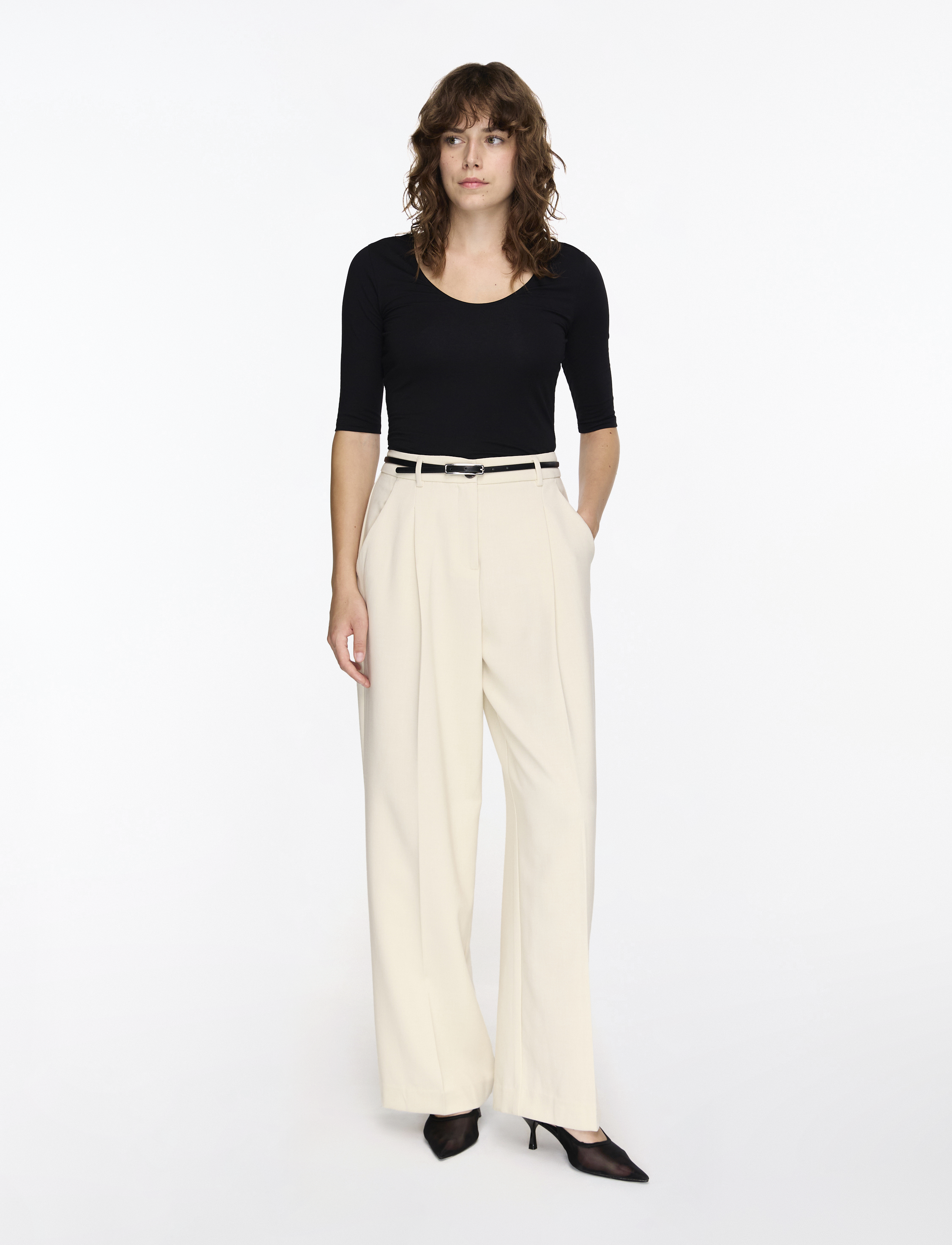 Filippa K - Cotton Stretch Scoop Neck Top - t-shirts - black - 2