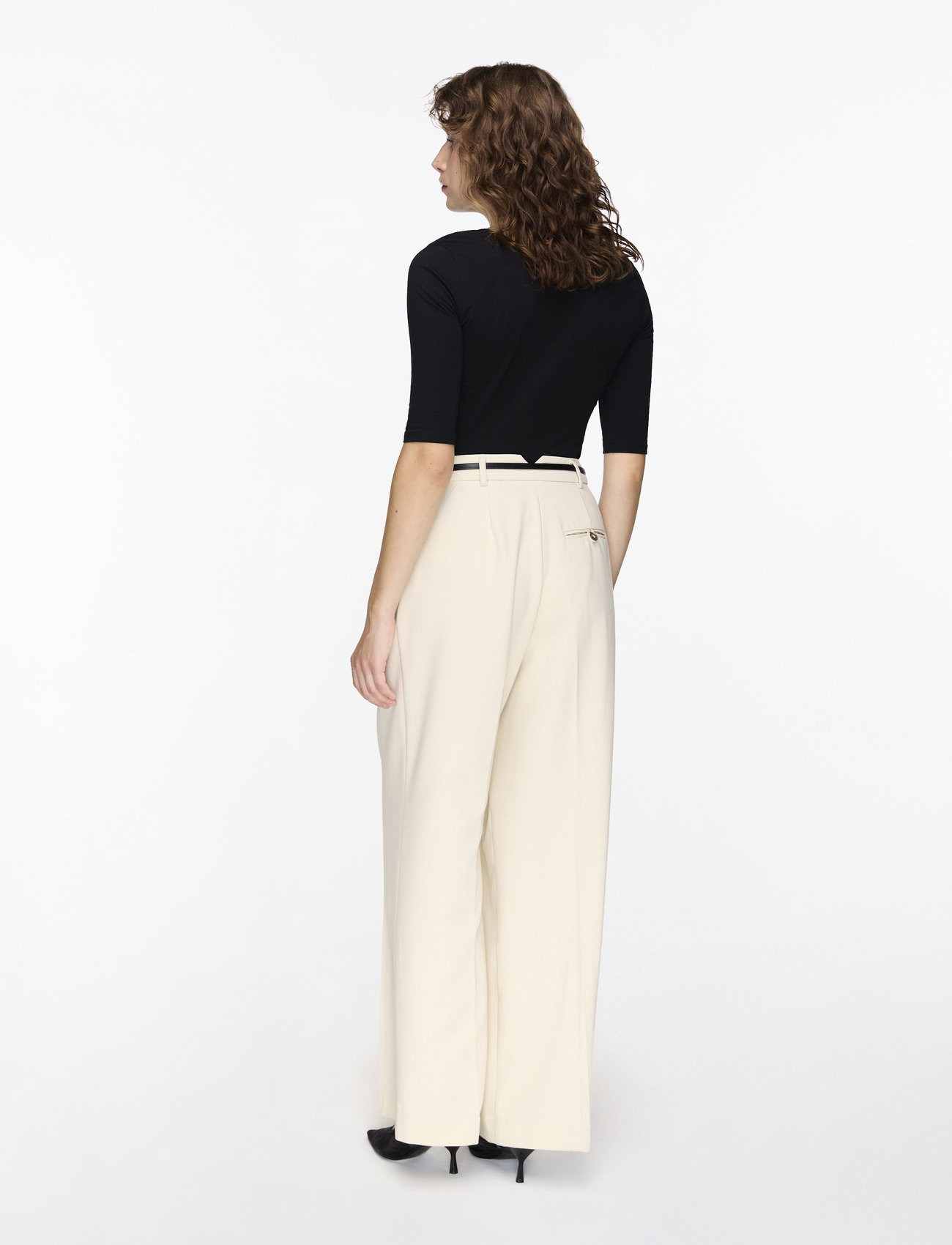 Filippa K - Cotton Stretch Scoop Neck Top - t-shirts - black - 4