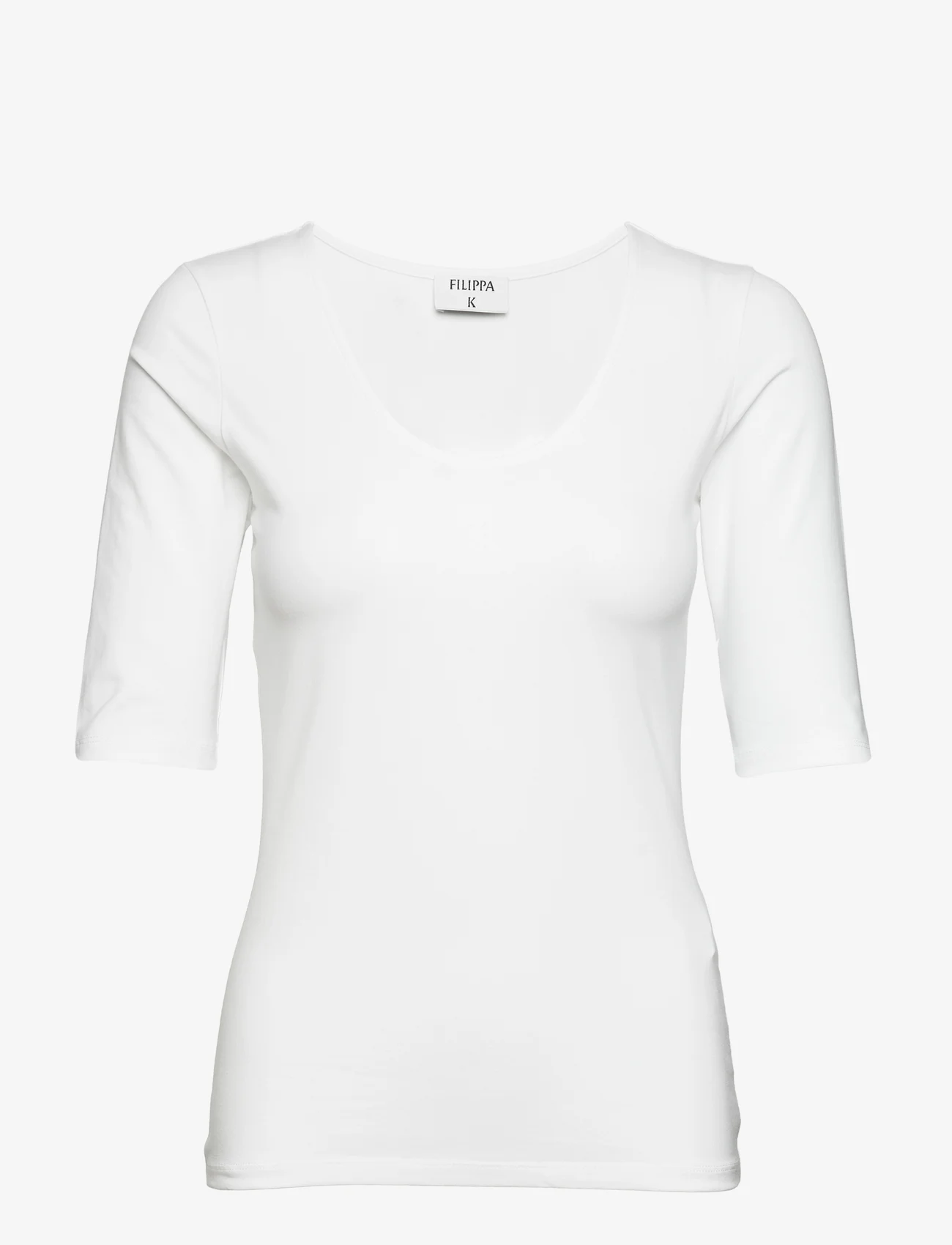 Filippa K - Cotton Stretch Scoop Neck Top - t-shirts - white - 0