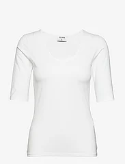 Filippa K - Cotton Stretch Scoop Neck Top - t-shirts - white - 0