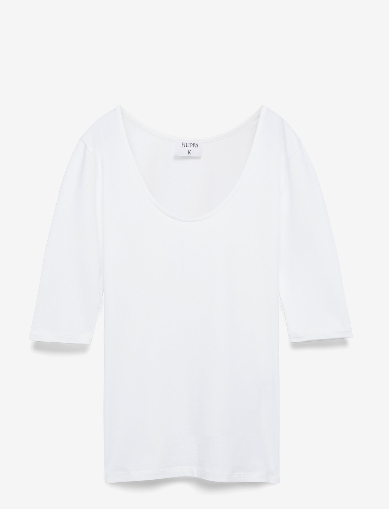 Filippa K - Cotton Stretch Scoop Neck Top - t-shirts - white - 1