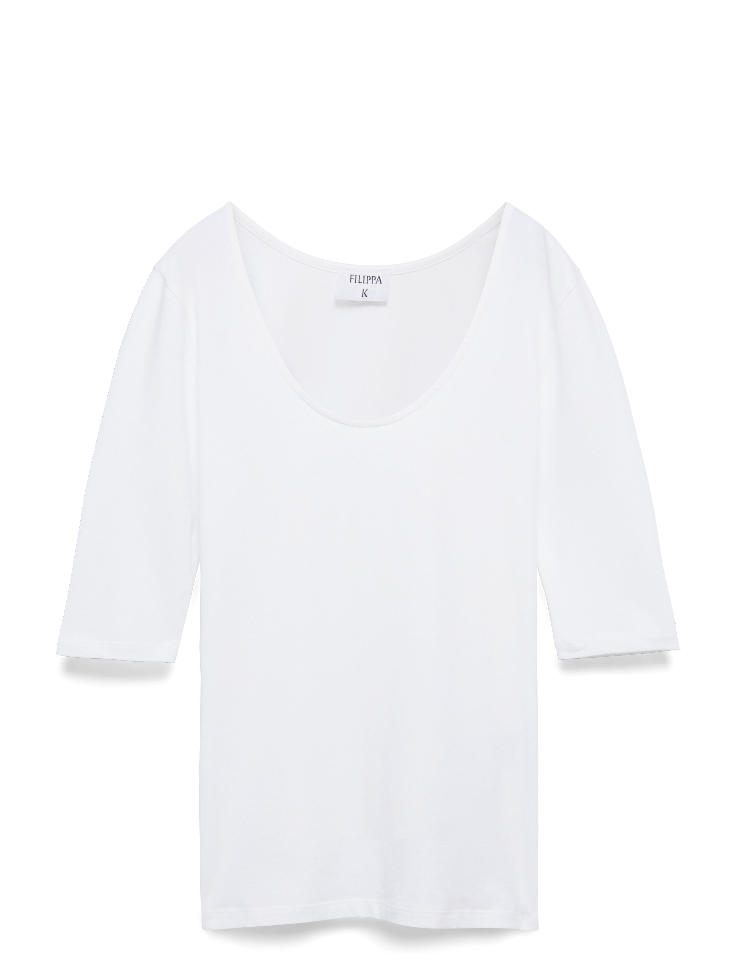 Filippa K Cotton Stretch Scoop Neck Top - Kleidung - WHITE / white