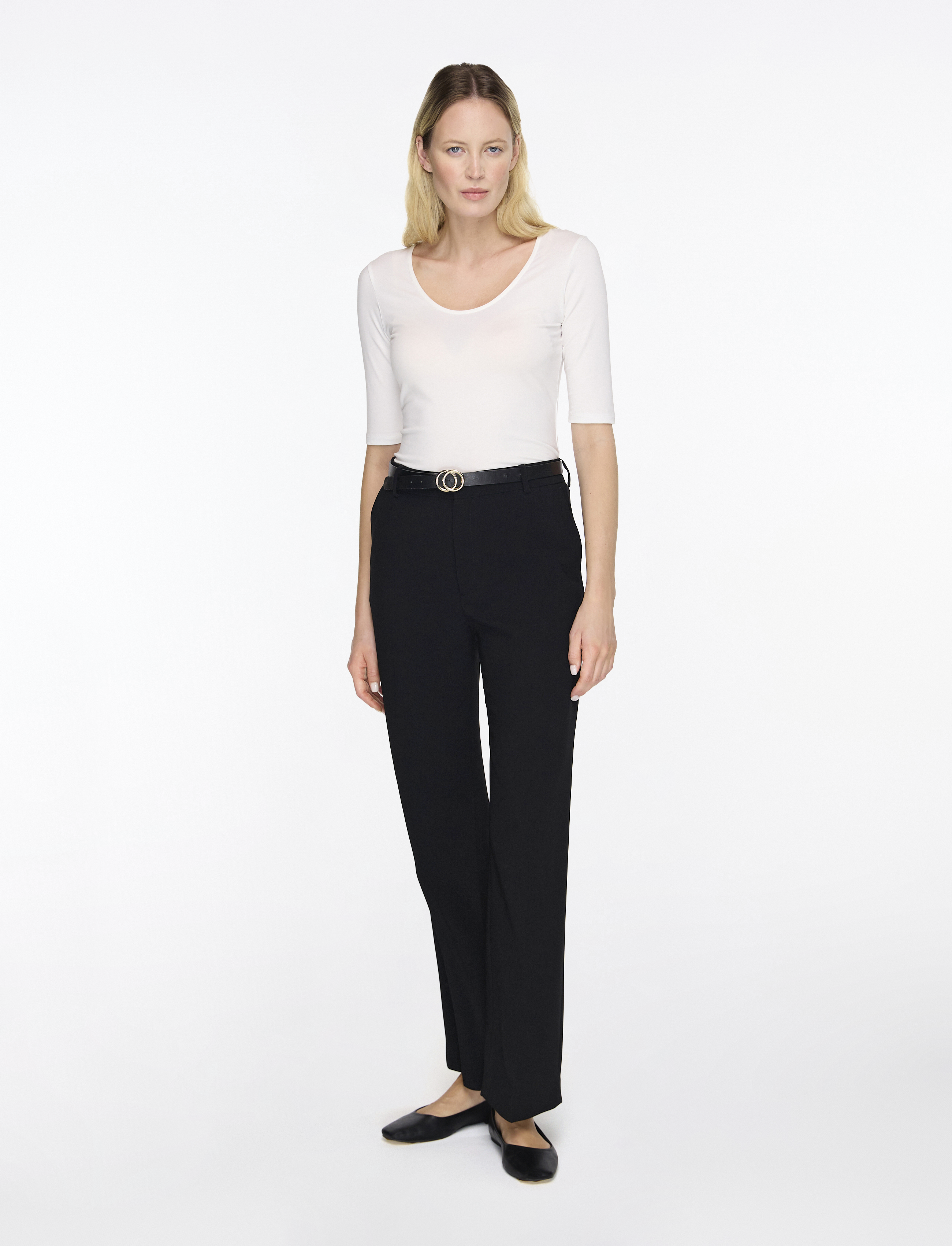 Filippa K - Cotton Stretch Scoop Neck Top - t-shirts - white - 2