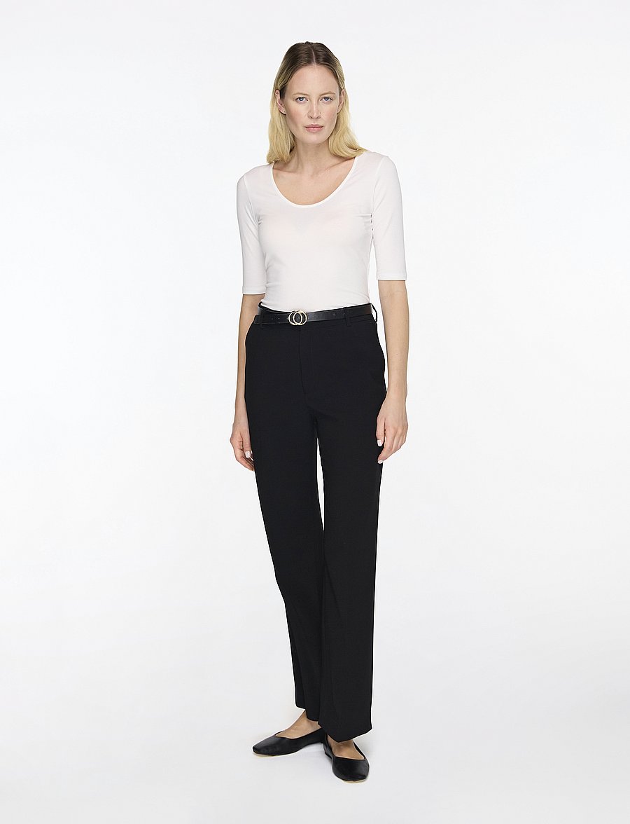 Filippa K - Cotton Stretch Scoop Neck Top - t-shirts & tops - white - 2