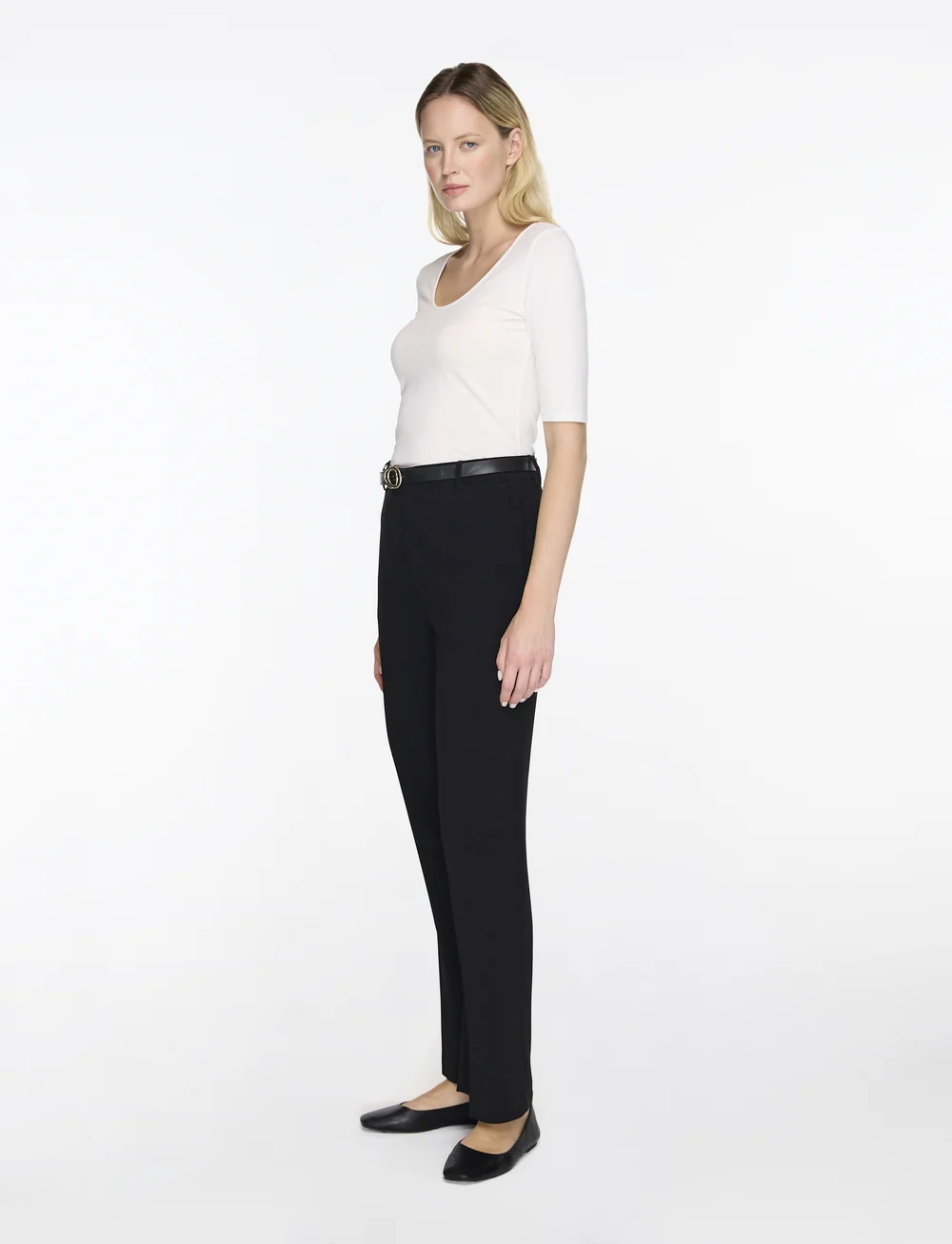 Filippa K - Cotton Stretch Scoop Neck Top - t-särgid - white - 3