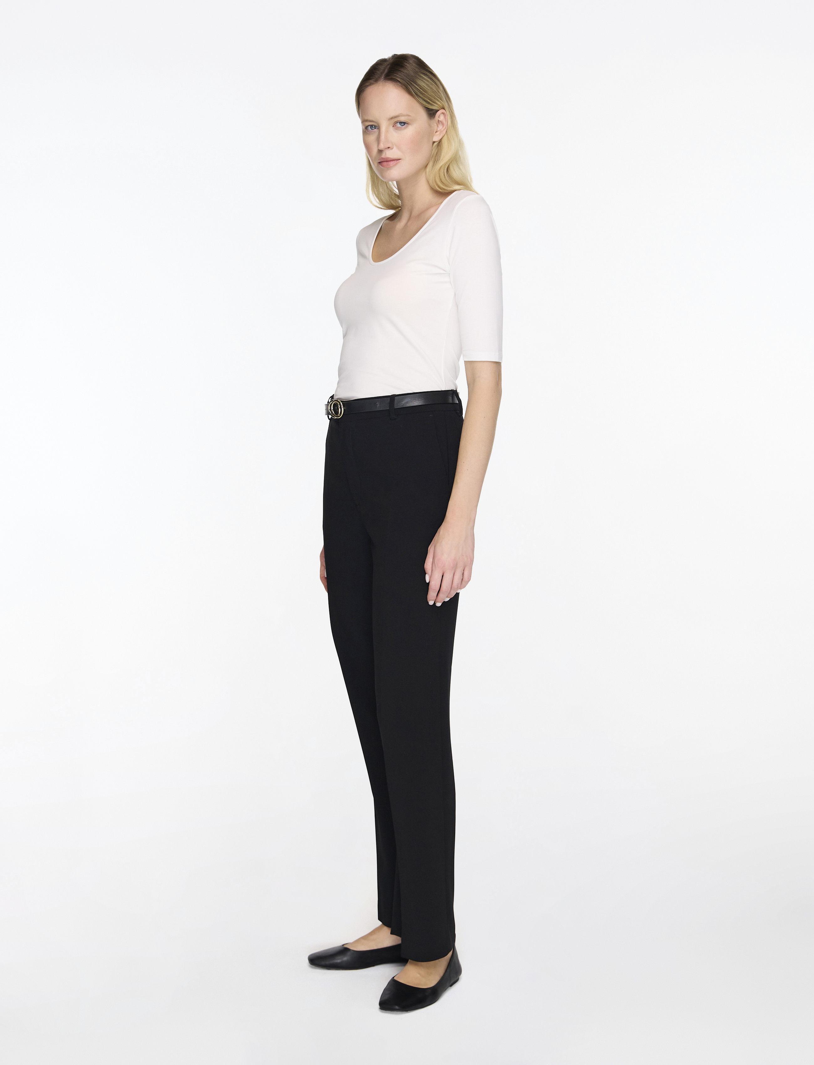 Filippa K - Cotton Stretch Scoop Neck Top - t-shirts - white - 3
