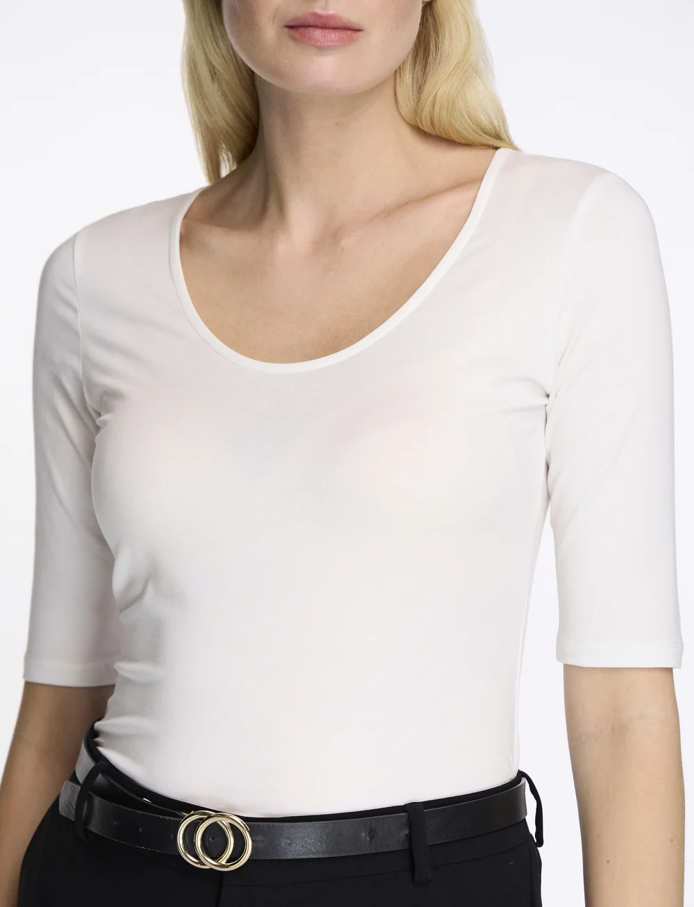 Filippa K - Cotton Stretch Scoop Neck Top - t-särgid - white - 5