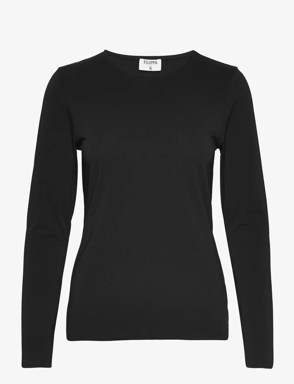 Filippa K - Cotton Stretch Long Sleeve - long-sleeved tops - black - 0