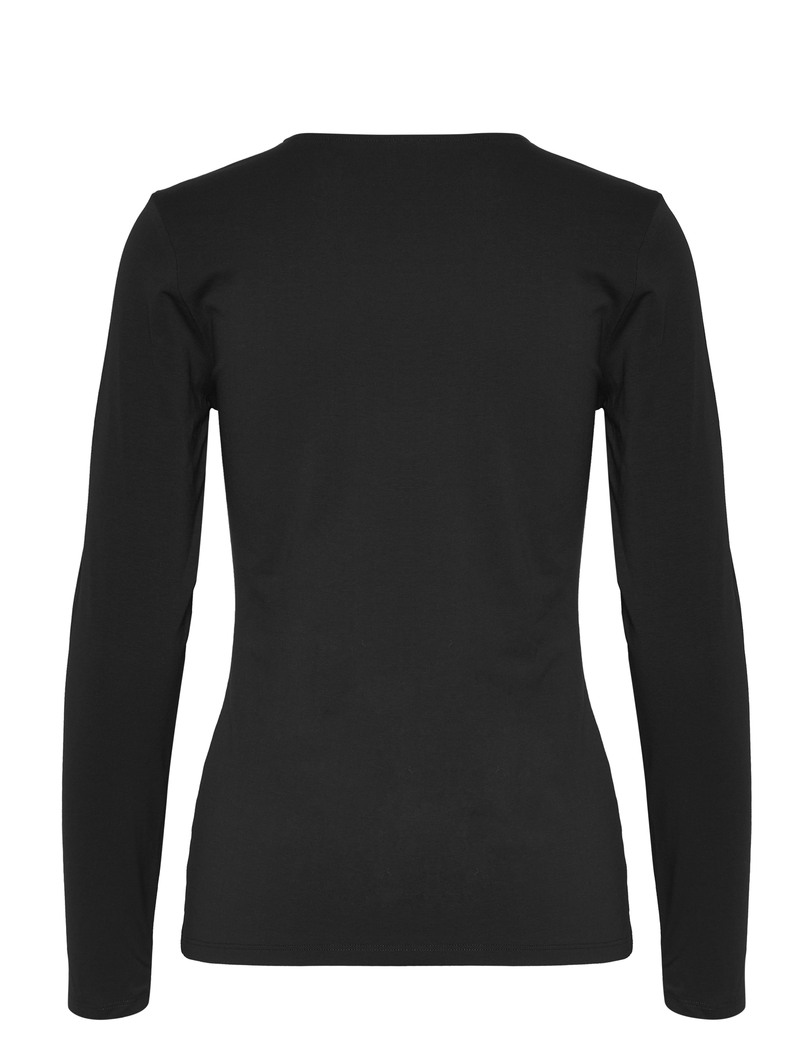 Filippa K - Cotton Stretch Long Sleeve - long-sleeved tops - black - 1