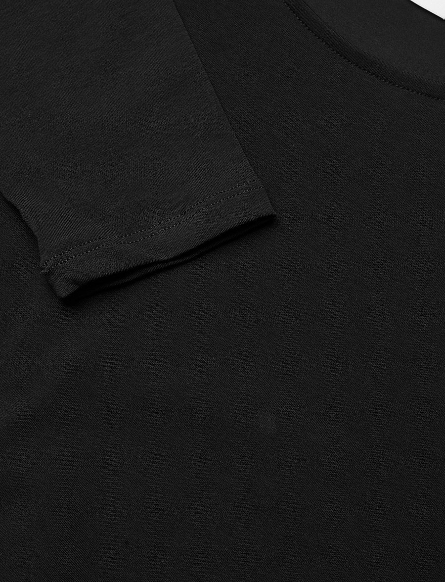 Filippa K - Cotton Stretch Long Sleeve - langärmlige tops - black - 2