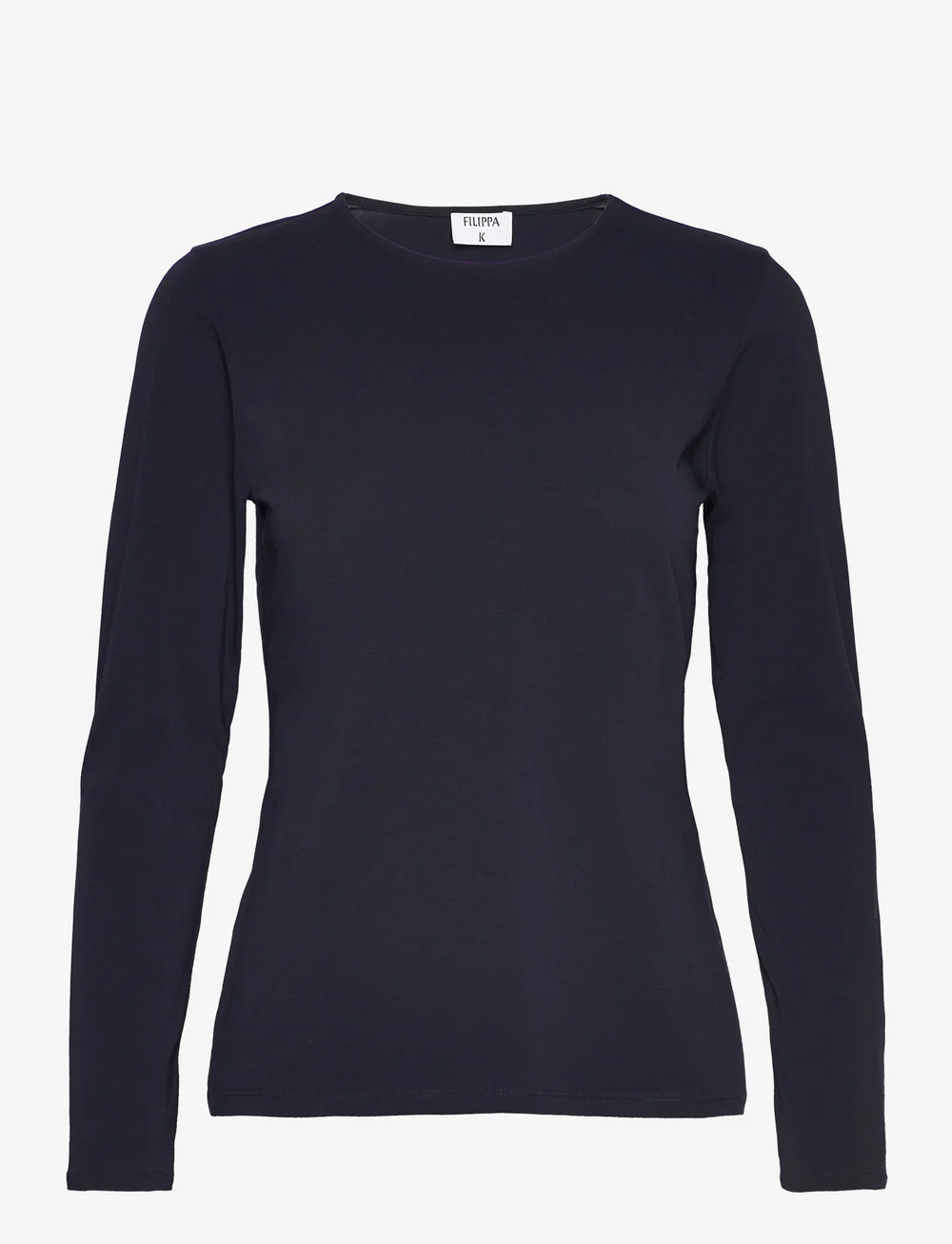 Filippa K - Cotton Stretch Long Sleeve - långärmade toppar - navy - 0