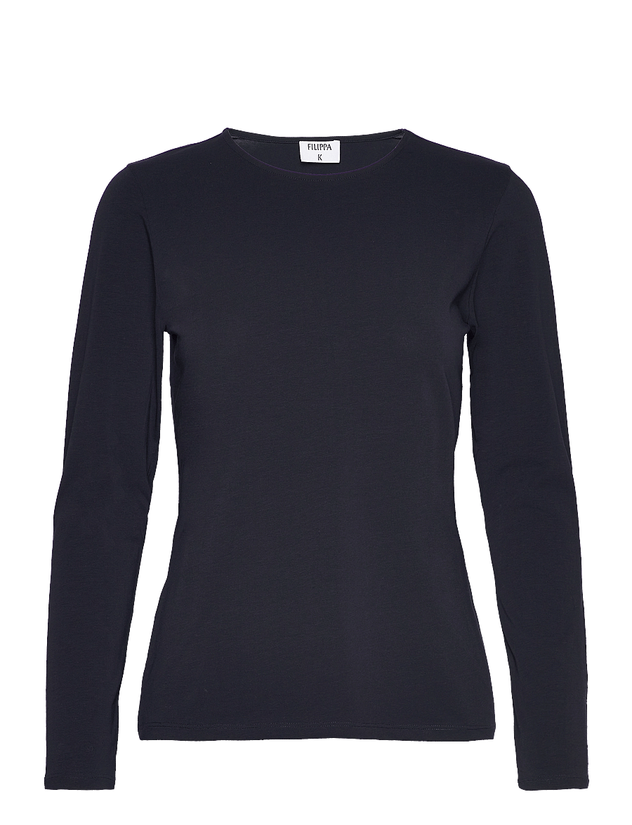 Filippa K - Cotton Stretch Long Sleeve - pikkade varrukatega alussärgid - navy - 0