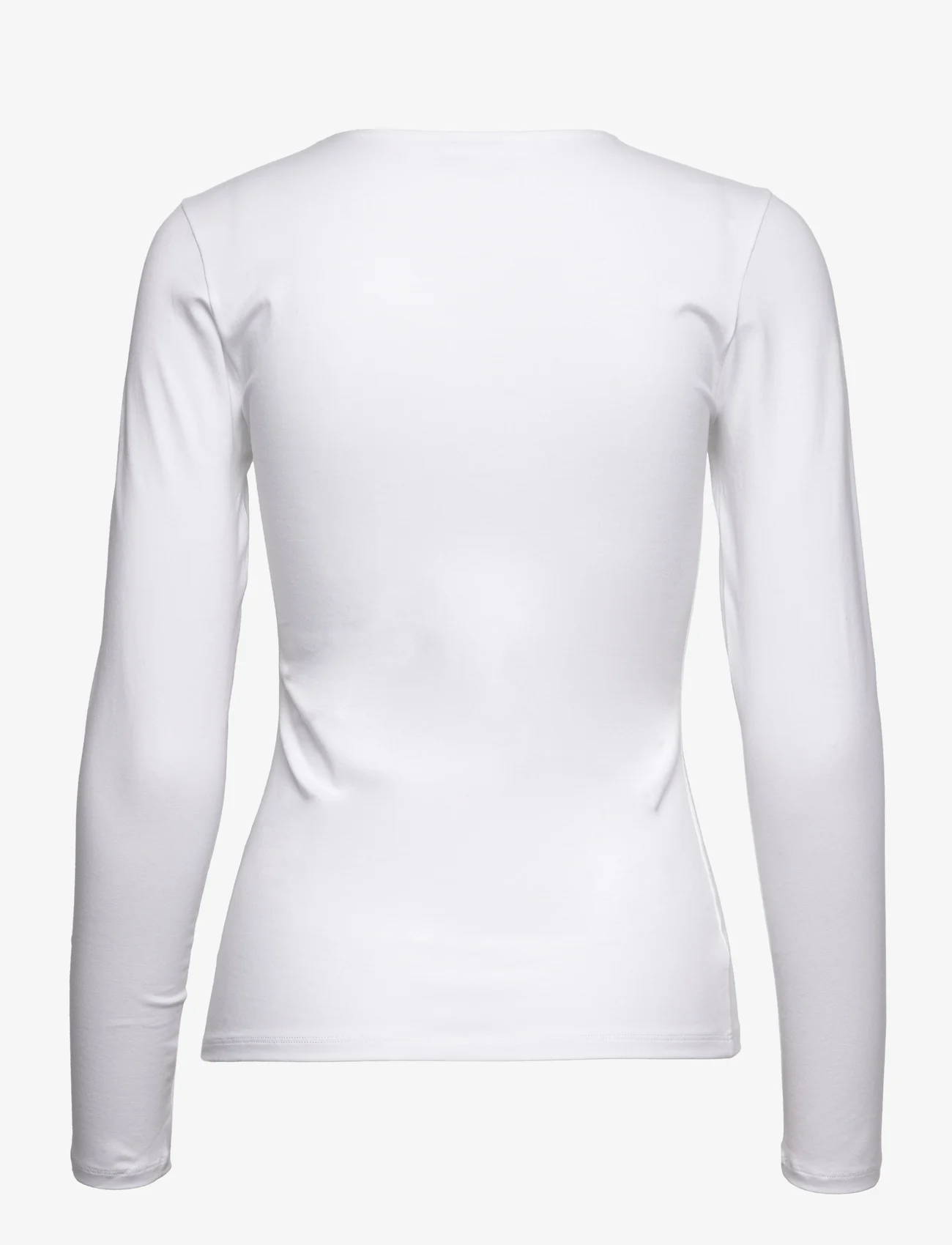 Filippa K - Cotton Stretch Long Sleeve - t-paidat & topit - white - 1