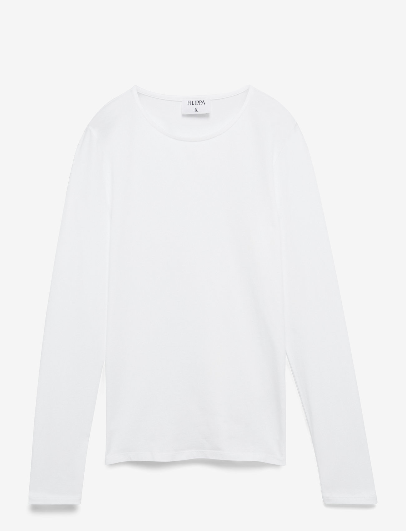 Filippa K - Cotton Stretch Long Sleeve - långärmade toppar - white - 1