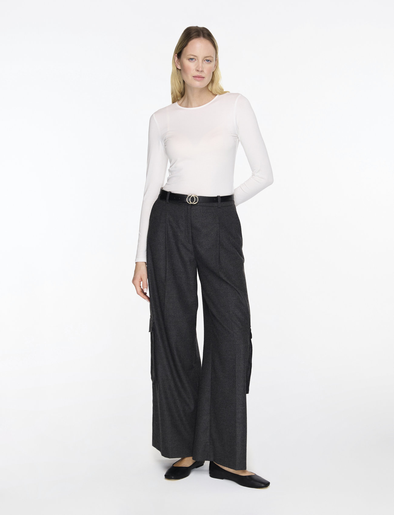 Filippa K - Cotton Stretch Long Sleeve - långärmade toppar - white - 2