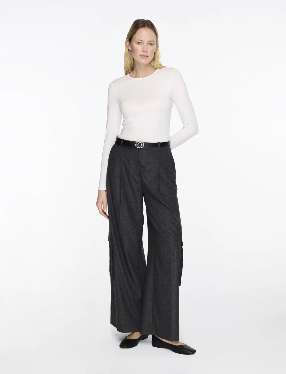 Filippa K - Cotton Stretch Long Sleeve - pikkade varrukatega alussärgid - white - 2