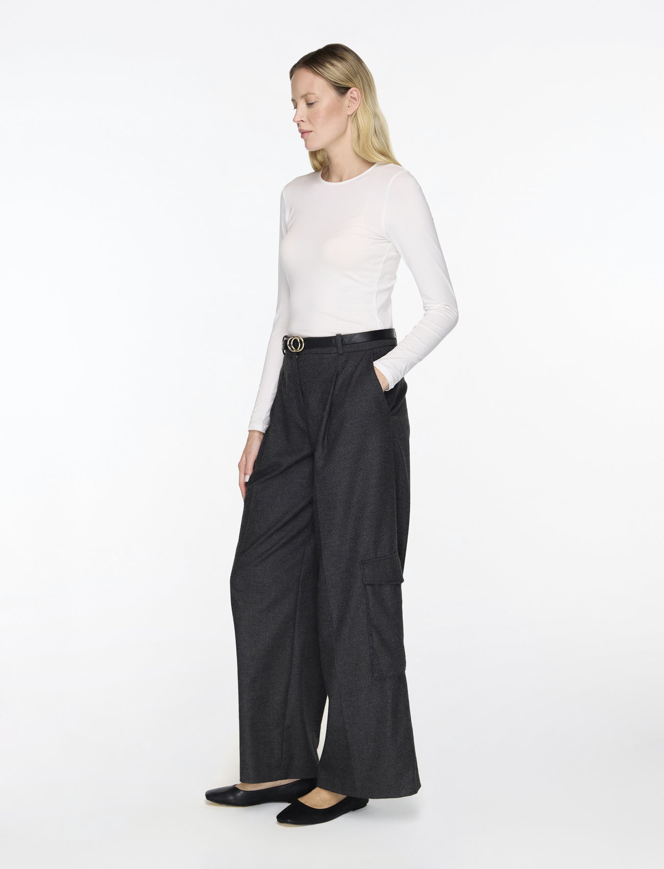 Filippa K - Cotton Stretch Long Sleeve - långärmade toppar - white - 3