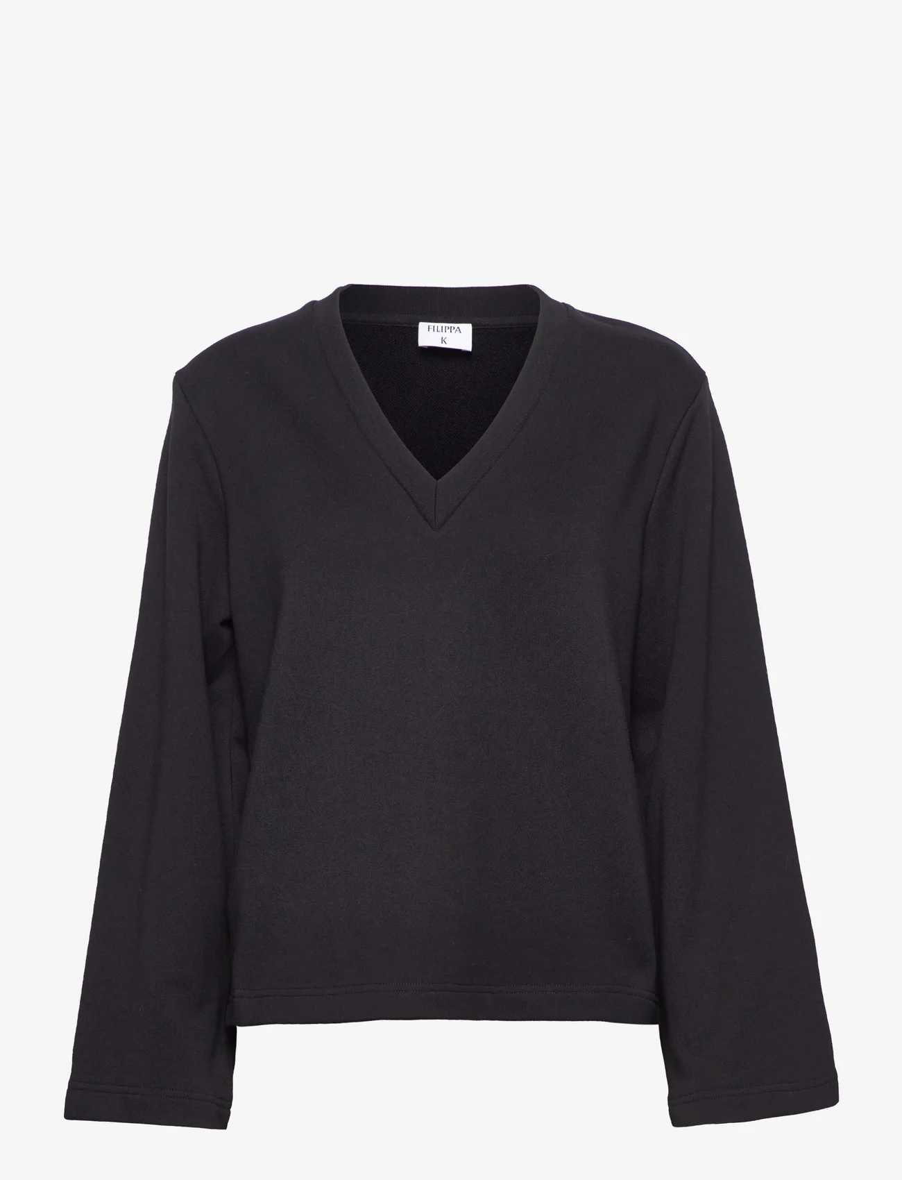 Filippa K - Mara Sweatshirt V-neck - jumpers - black - 0