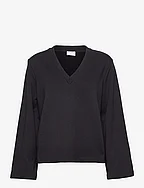 Mara Sweatshirt V-neck - BLACK