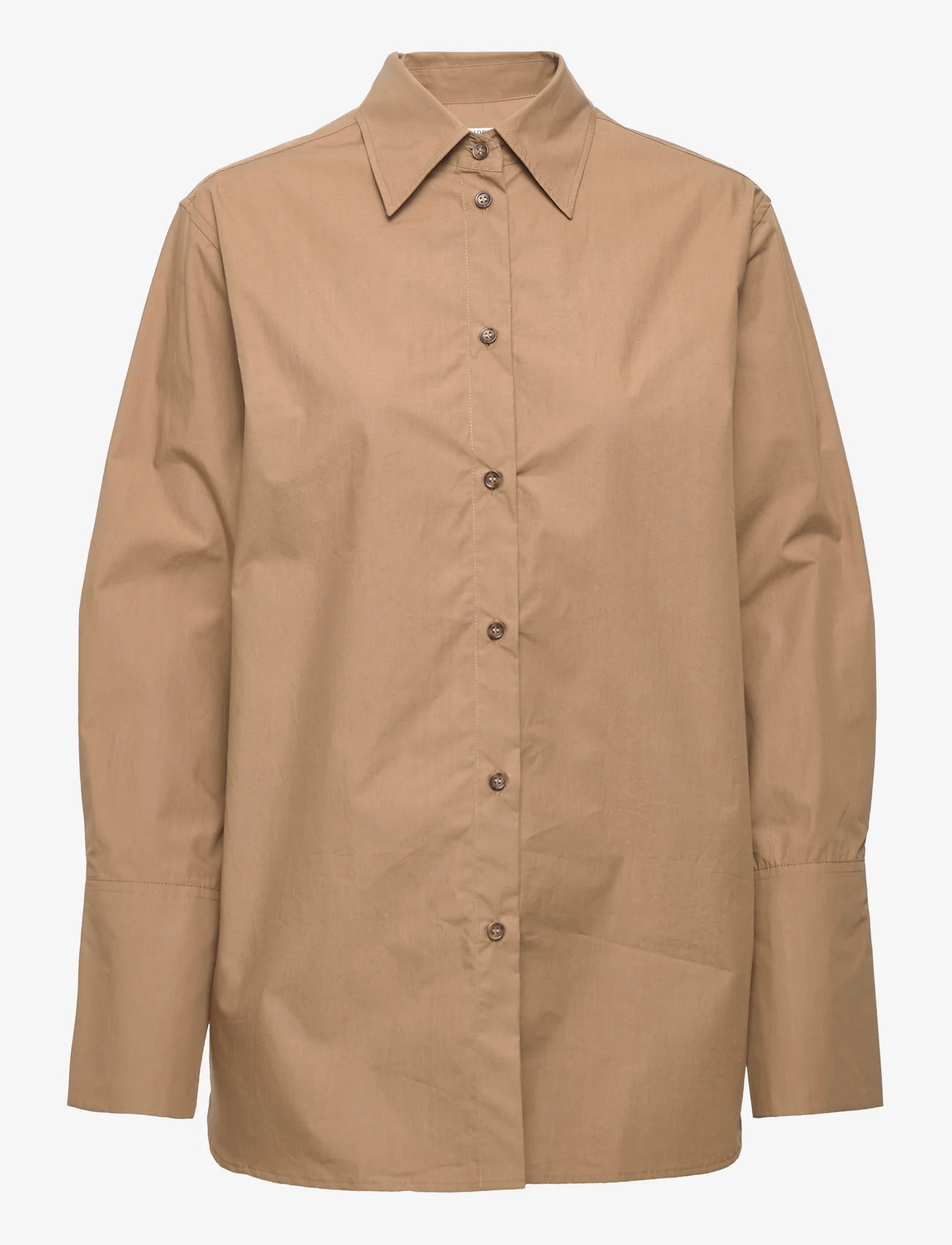 Filippa K - Joelle Shirt - langermede skjorter - dark khaki - 0