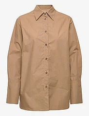 Filippa K - Joelle Shirt - langermede skjorter - dark khaki - 0
